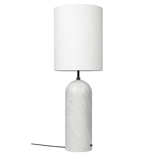 Gravity XL High Floor Lamp - White Marble, White Shade