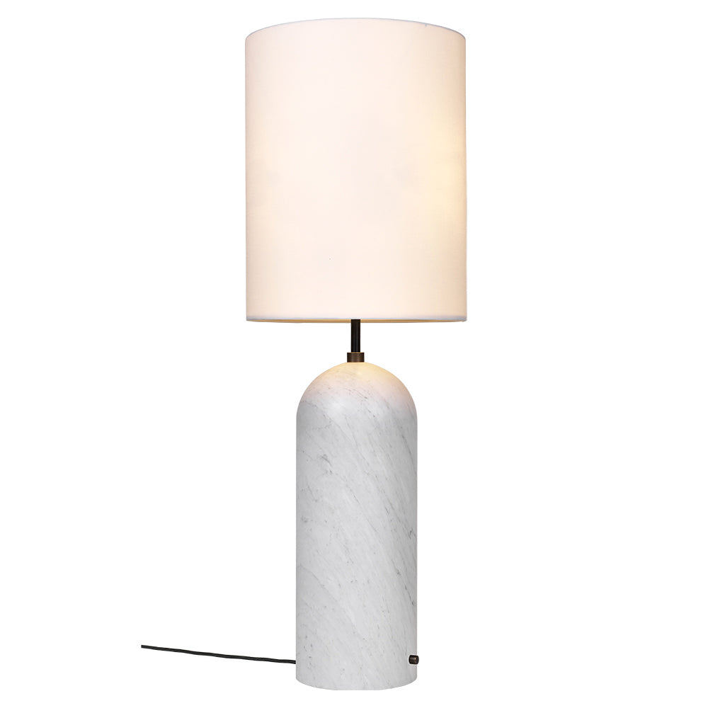 Gravity XL High Floor Lamp - White Marble, White Shade