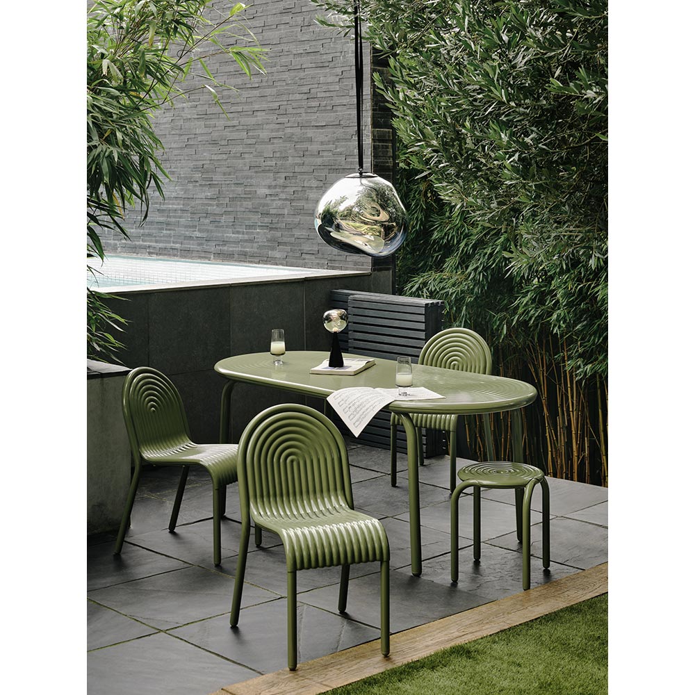 Groove Obround Table - Moss