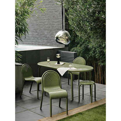 Groove Obround Table - Moss