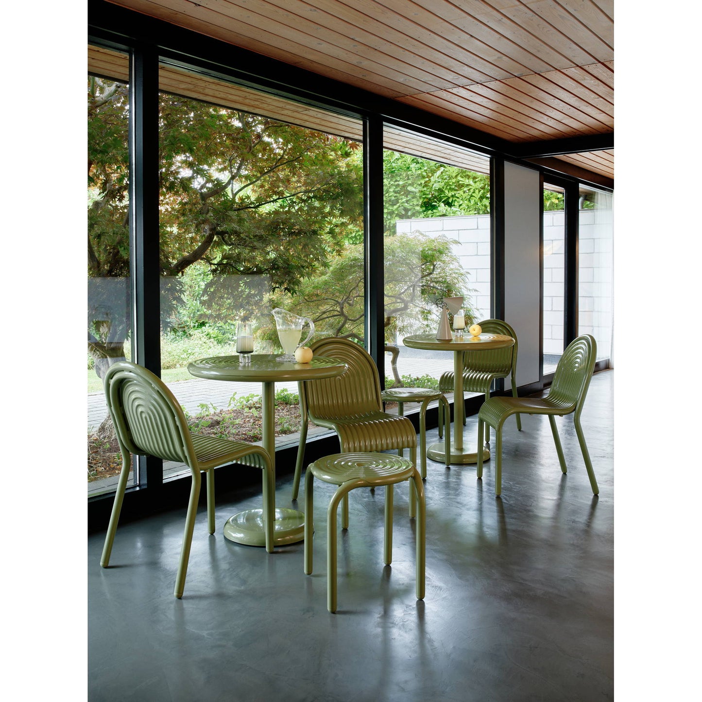 Groove Round Table - Moss