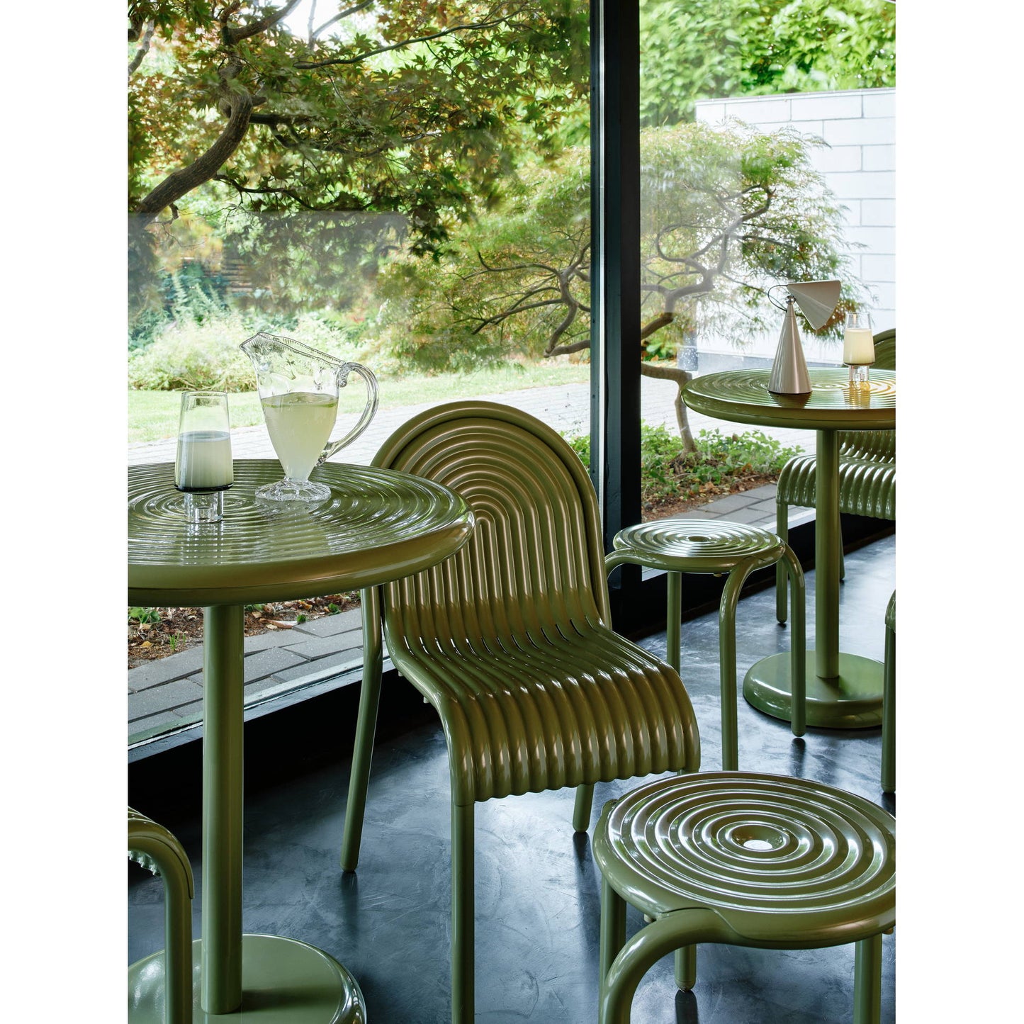 Groove Round Table - Moss