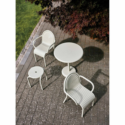Groove Round Table - Putty