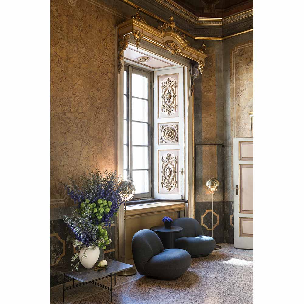 Quick Ship Pacha Lounge Chair - Dedar Karakorum 001, Pearl Gold Returning Swivel Base