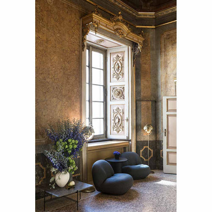 Quick Ship Pacha Lounge Chair - Dedar Karakorum 001, Pearl Gold Returning Swivel Base