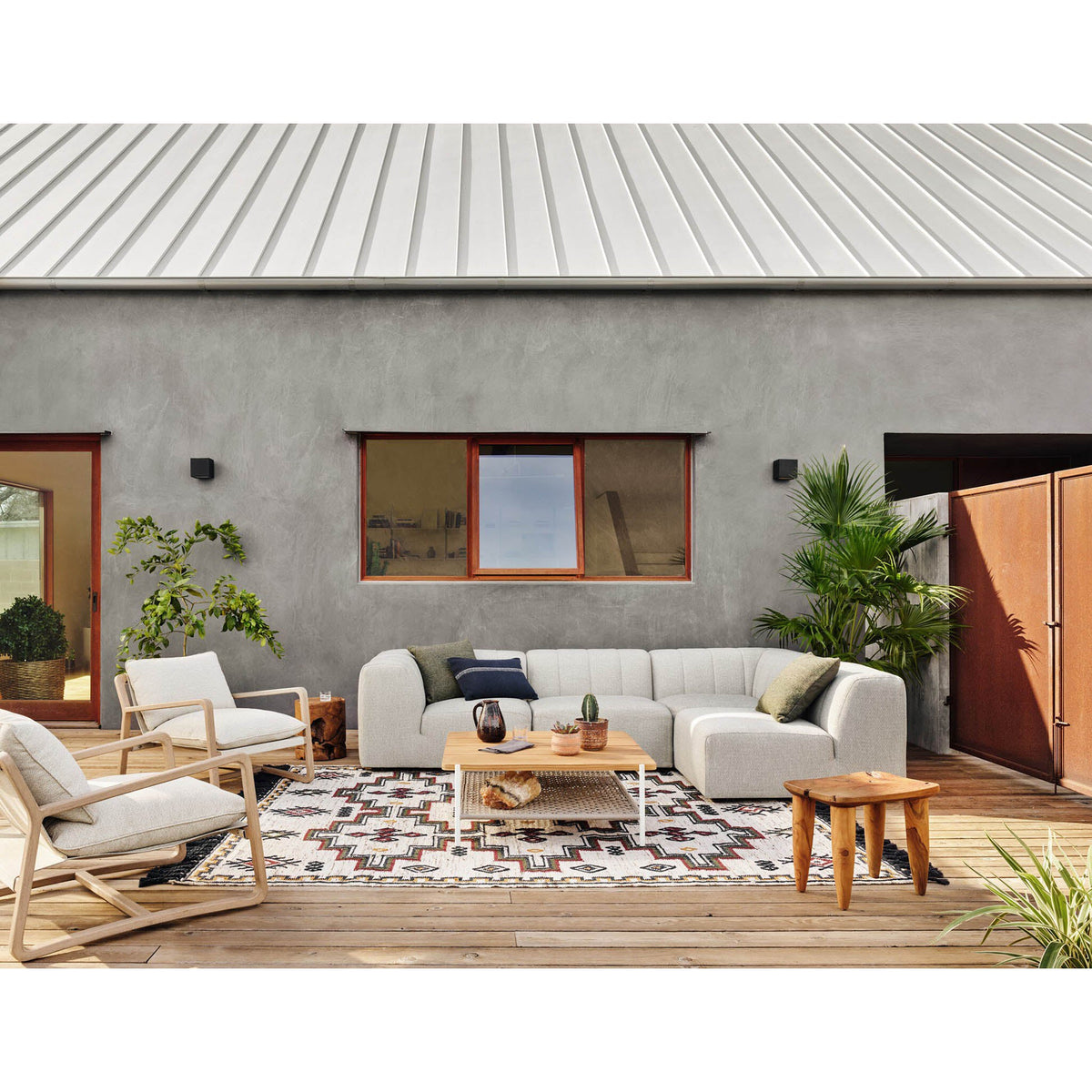 Gwen Outdoor 4-Piece Sectional - Faye Ash