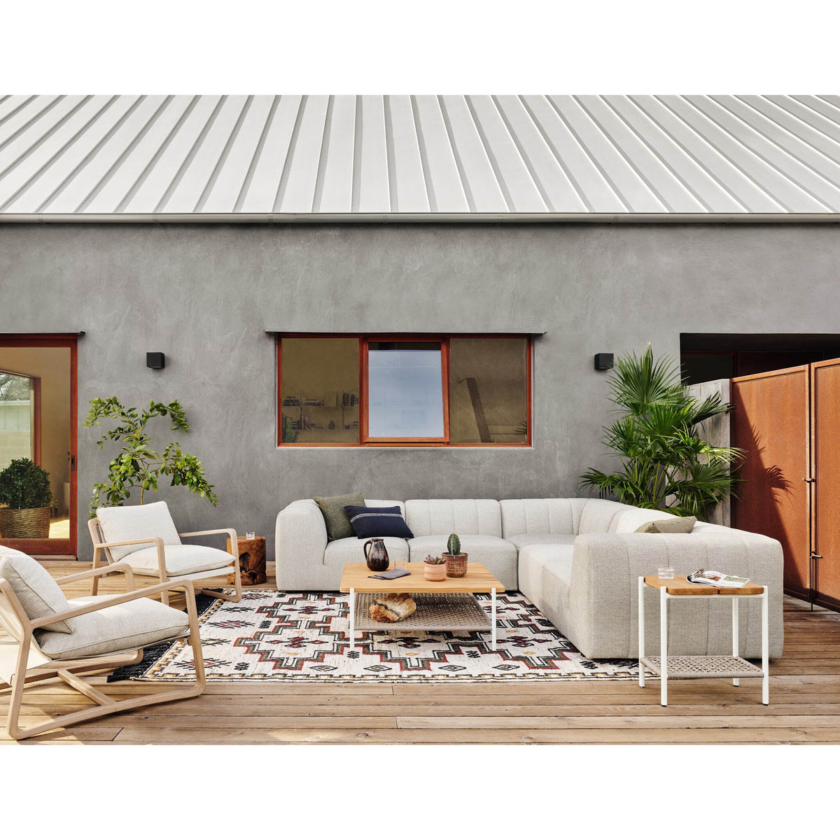 Gwen Outdoor 5-Piece Sectional - Faye Ash