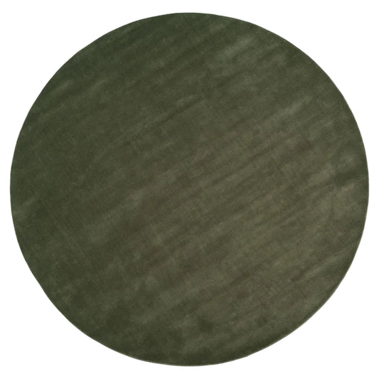 Halo Cloud Round Rug - Moss