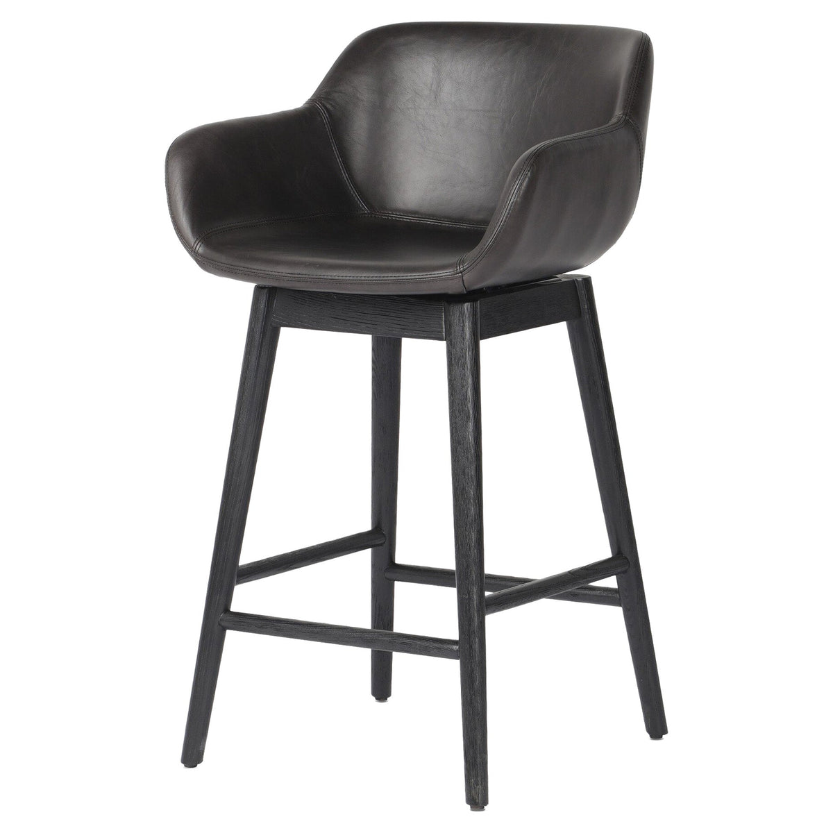 Hannah Swivel Bar + Counter Stool - Sonoma Black - Counter