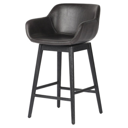 Hannah Swivel Bar + Counter Stool - Sonoma Black - Counter