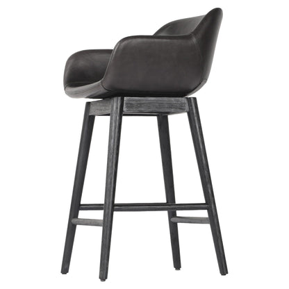 Hannah Swivel Bar + Counter Stool - Sonoma Black - Counter