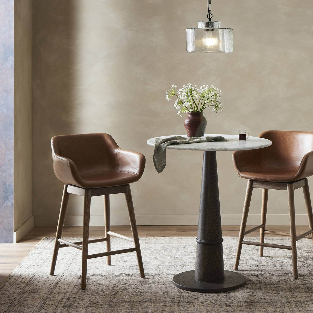 Hannah Swivel Bar + Counter Stool - Sonoma Chestnut - Counter