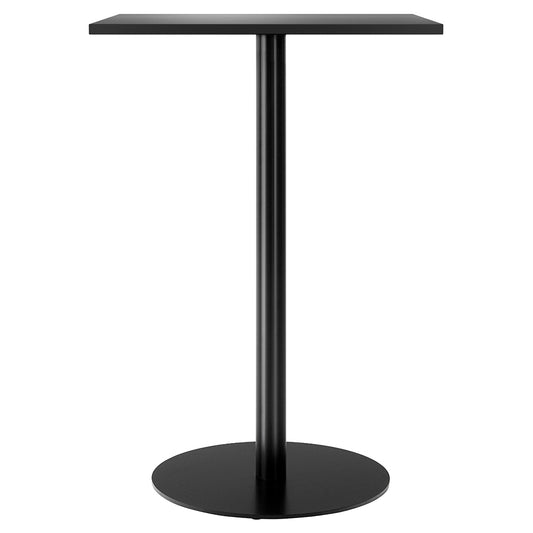 Harbour Column Rectangular Bar Counter Table - Charcoal Linoleum, Round Base