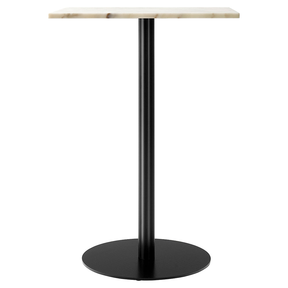 Harbour Column Rectangular Bar Counter Table - Estremoz Marble, Round Base