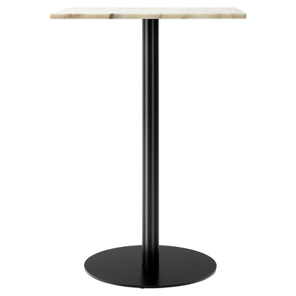 Harbour Column Rectangular Bar Counter Table - Estremoz Marble, Round Base