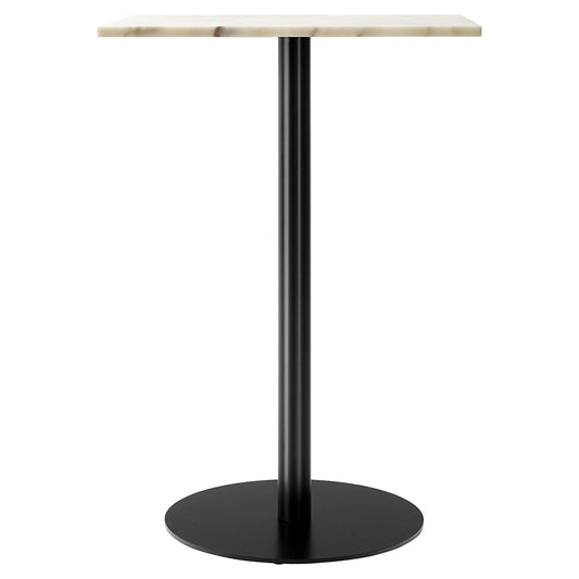 Harbour Column Rectangular Bar Counter Table - Estremoz Marble, Round Base