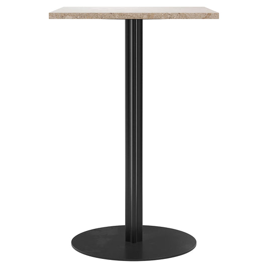 Harbour Column Rectangular Bar Counter Table - Kunis Breccia Stone, Round Base