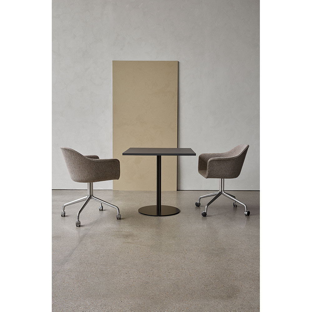 Harbour Column Rectangular Dining Table - Black Oak, Round Base