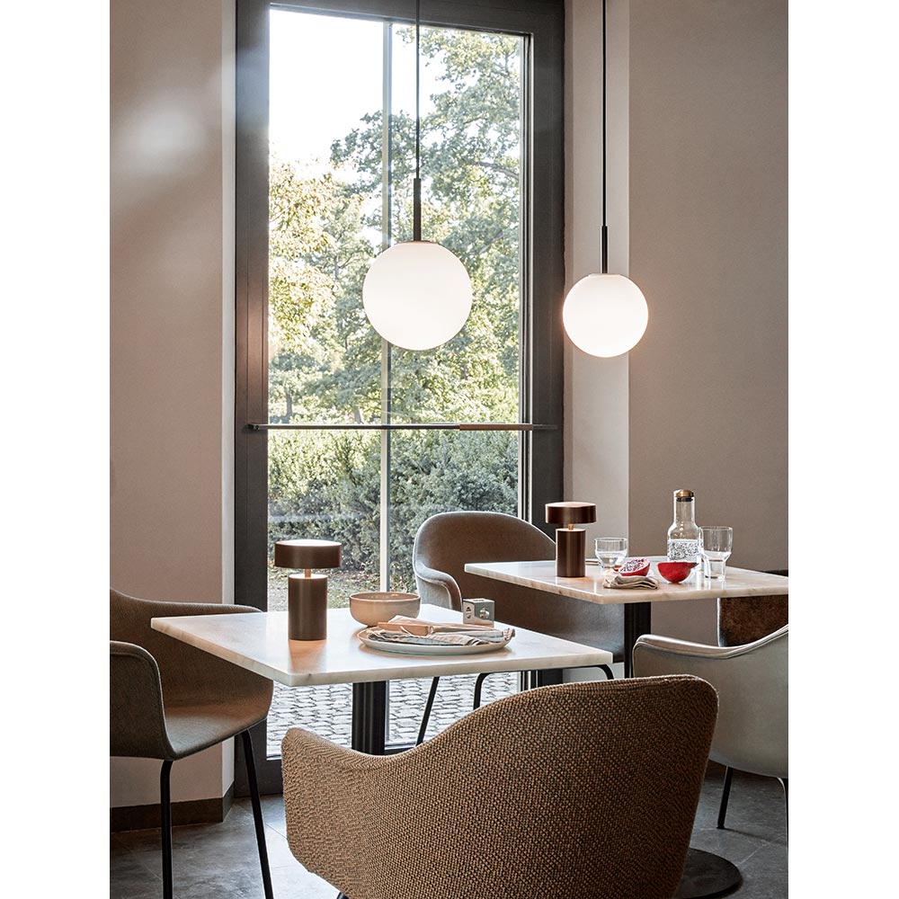 Harbour Column Rectangular Dining Table - Estremoz Marble, Round Base