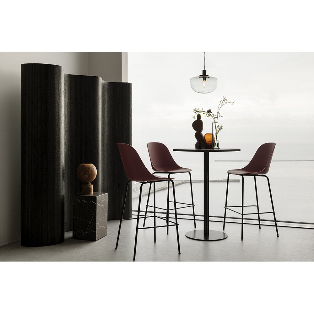 Harbour Column Round Bar Counter Table - Black Oak, Round Base