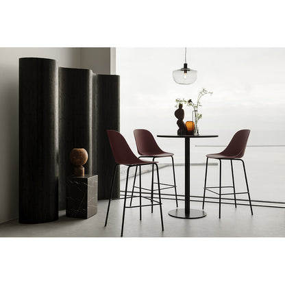 Harbour Column Round Bar Counter Table - Black Oak, Round Base