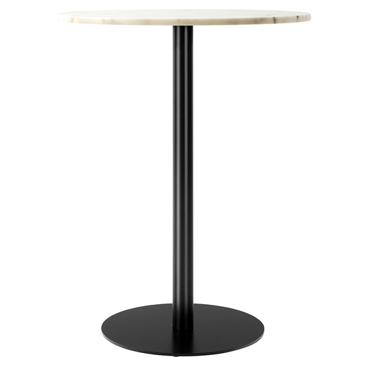 Harbour Column Round Bar Counter Table - Estremoz Marble, Round Base
