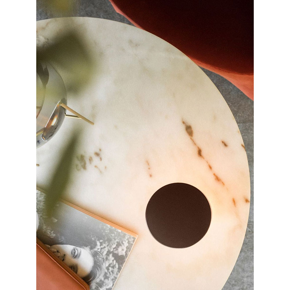 Harbour Column Round Bar Counter Table - Estremoz Marble, Round Base
