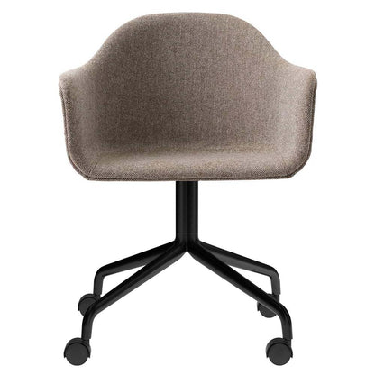 Harbour Upholstered Dining Chair - Black Aluminum Star Base With Casters