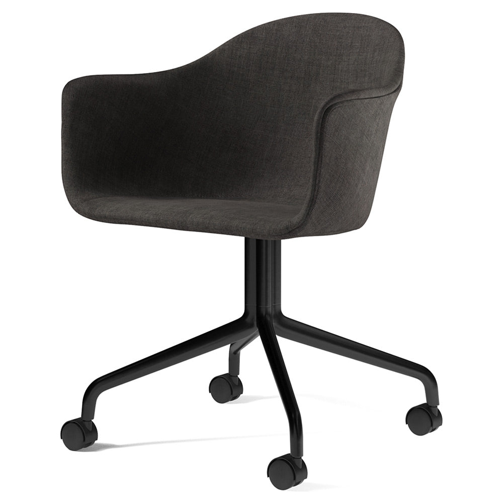 Harbour Upholstered Dining Chair - Black Aluminum Star Base With Casters