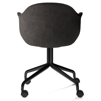 Harbour Upholstered Dining Chair - Black Aluminum Star Base With Casters
