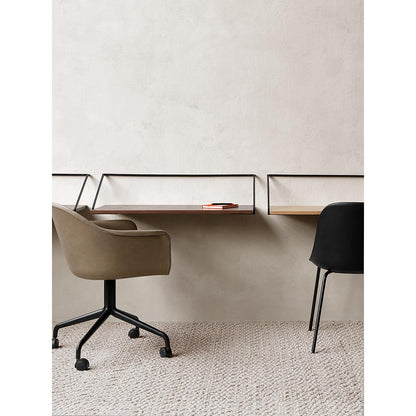 Harbour Upholstered Dining Chair - Black Aluminum Star Base With Casters