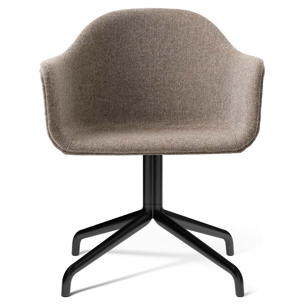 Harbour Upholstered Dining Chair - Black Aluminum Swivel Star Base