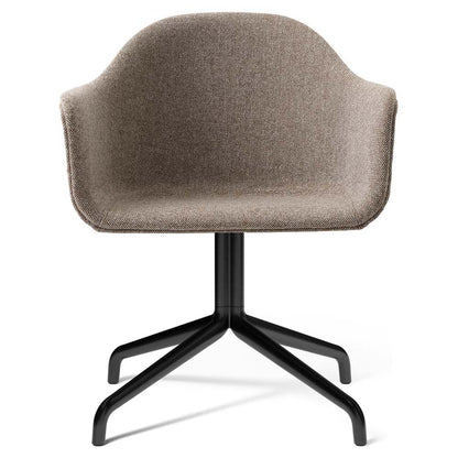 Harbour Upholstered Dining Chair - Black Aluminum Swivel Star Base