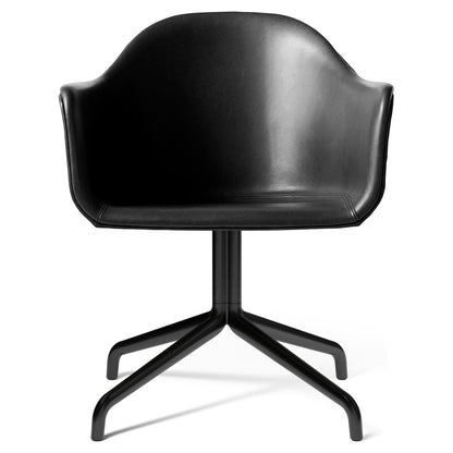 Harbour Upholstered Dining Chair - Black Aluminum Swivel Star Base