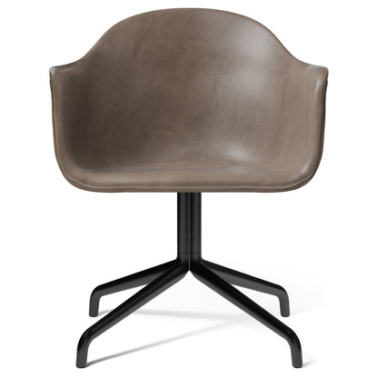 Harbour Upholstered Dining Chair - Black Aluminum Swivel Star Base