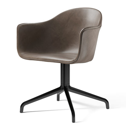 Harbour Upholstered Dining Chair - Black Aluminum Swivel Star Base