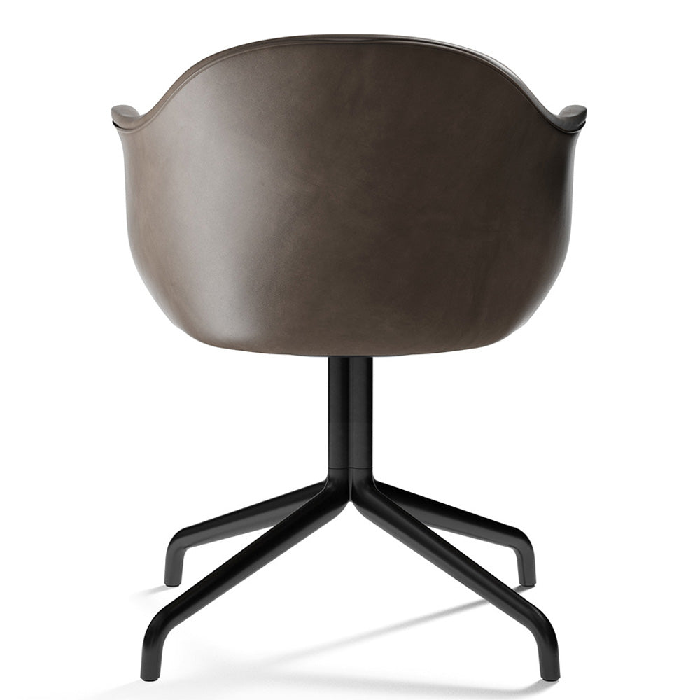 Harbour Upholstered Dining Chair - Black Aluminum Swivel Star Base