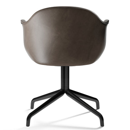 Harbour Upholstered Dining Chair - Black Aluminum Swivel Star Base
