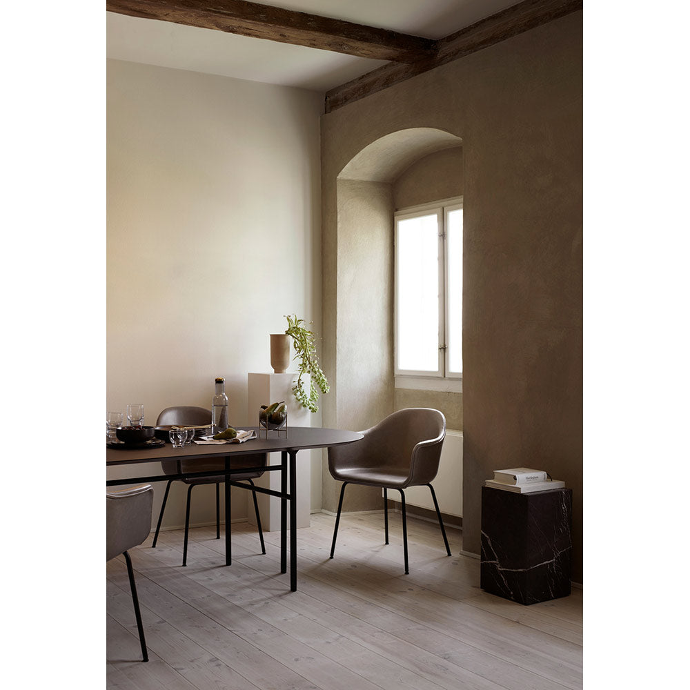 Harbour Upholstered Dining Chair - Black Steel Base