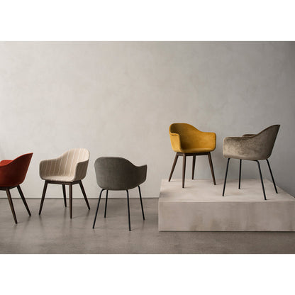 Harbour Upholstered Dining Chair - Black Steel Base