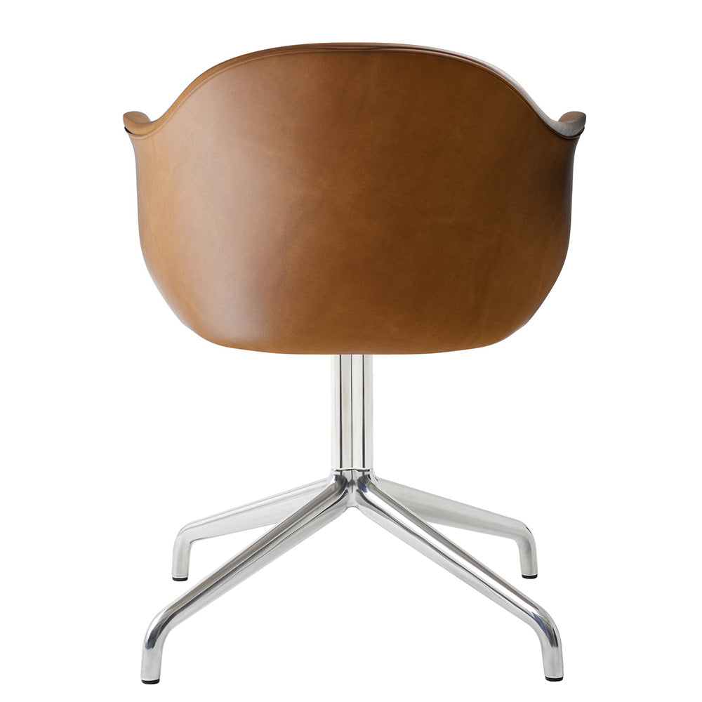 Harbour Upholstered Dining Chair - Polished Aluminum Swivel Star Base