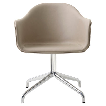 Harbour Upholstered Dining Chair - Polished Aluminum Swivel Star Base