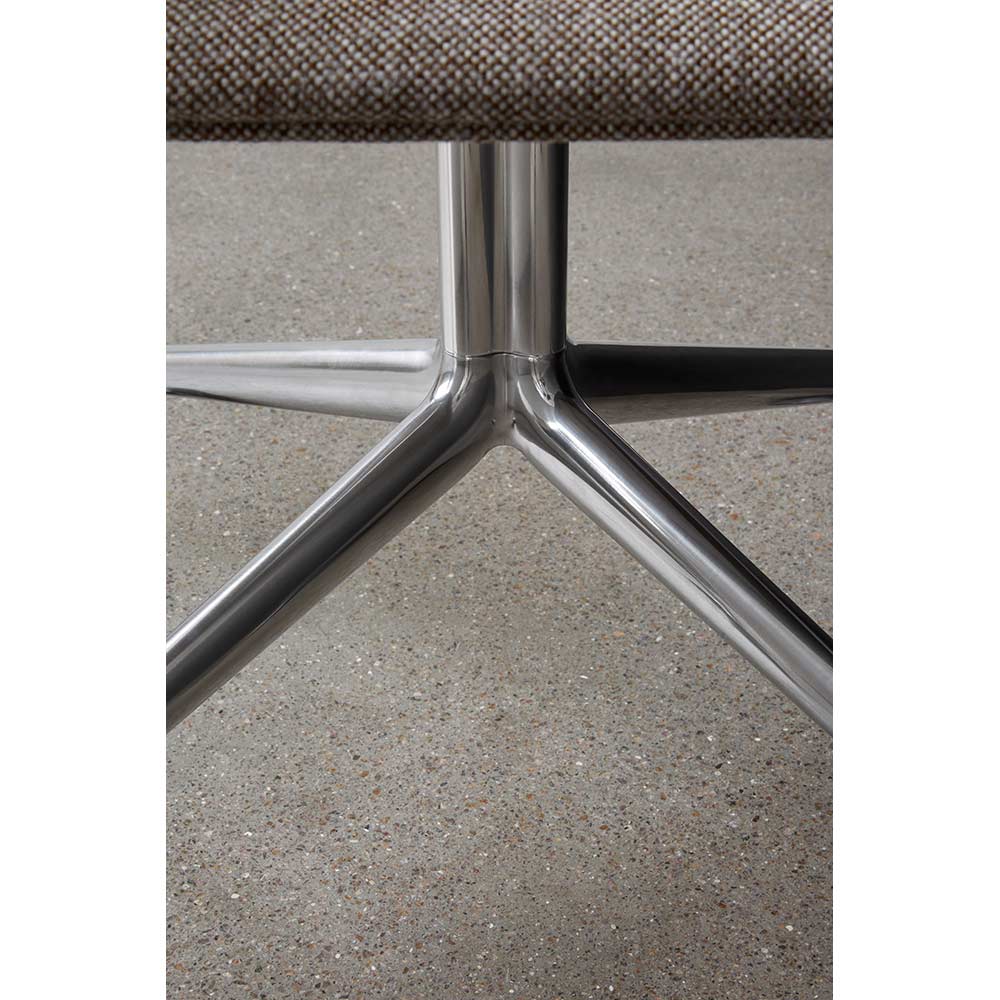 Harbour Upholstered Dining Chair - Polished Aluminum Swivel Star Base
