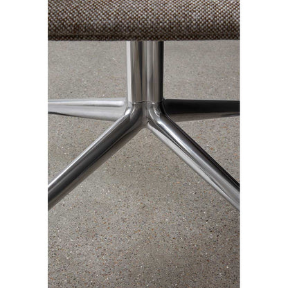 Harbour Upholstered Dining Chair - Polished Aluminum Swivel Star Base