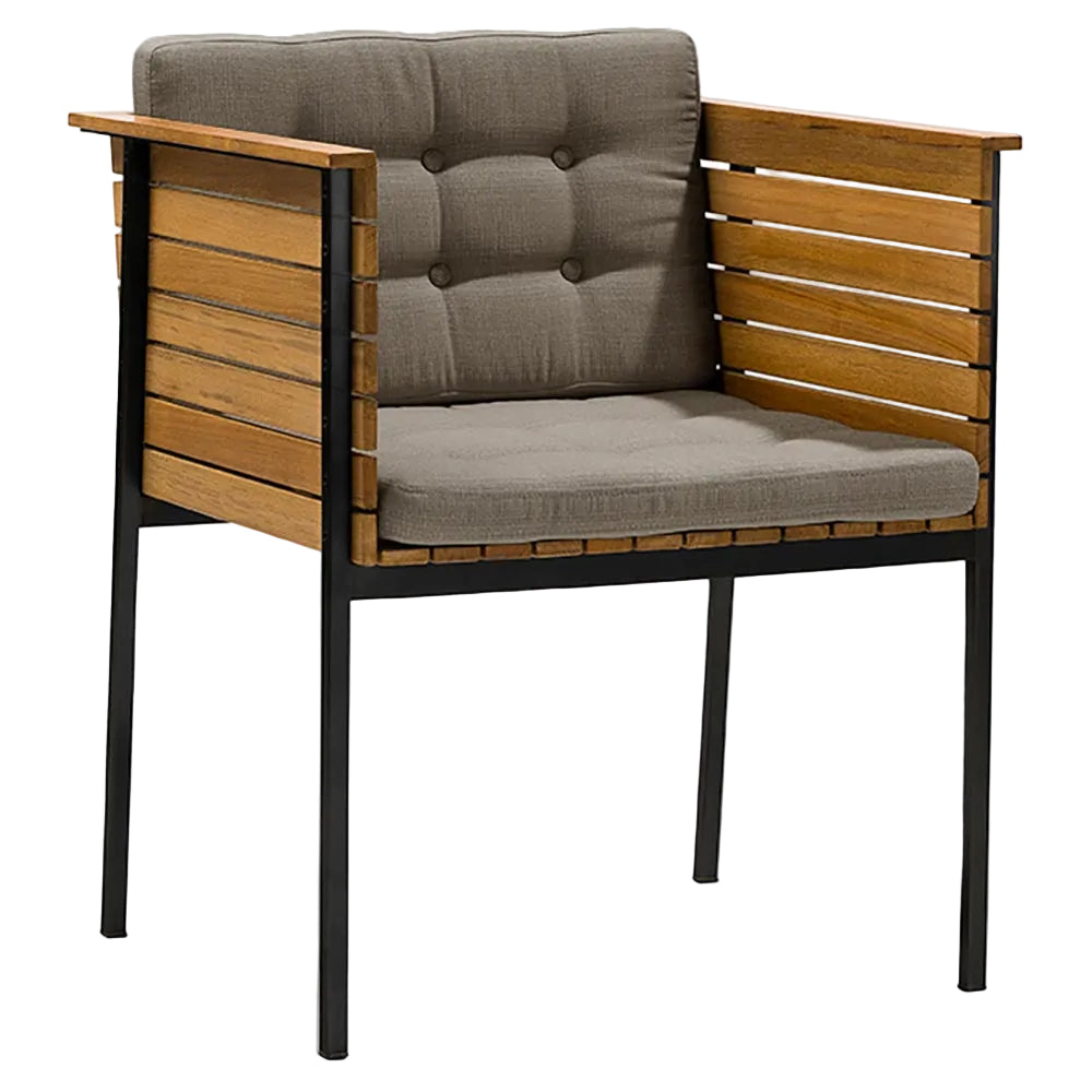 Haringe Armchair - Nature Gray Cushions, Black Frame