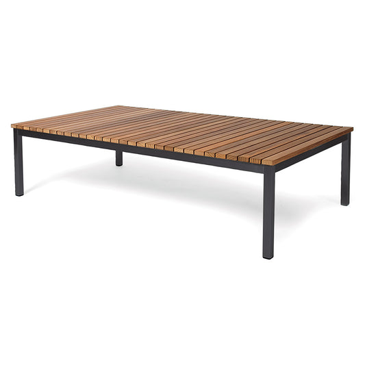 Haringe Rectangular Lounge Table - Teak, Black Stainless Steel Frame