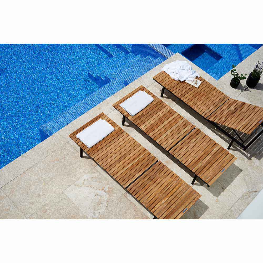 Haringe Sun Lounger - Teak, Black Frame