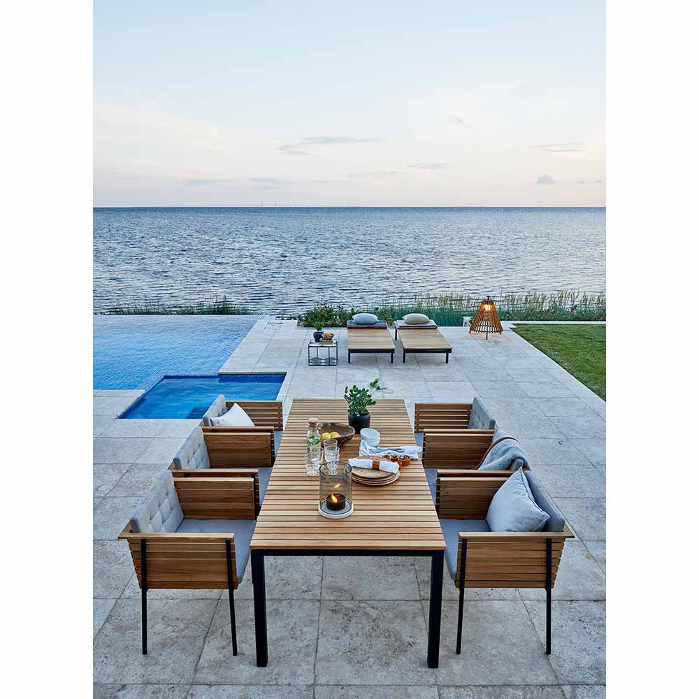 Haringe Sun Lounger - Teak, Black Frame