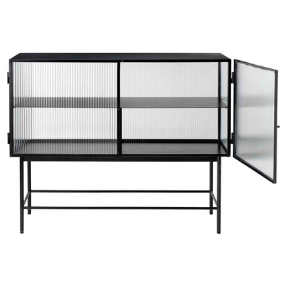 Haze Sideboard - Reeded Glass, Black