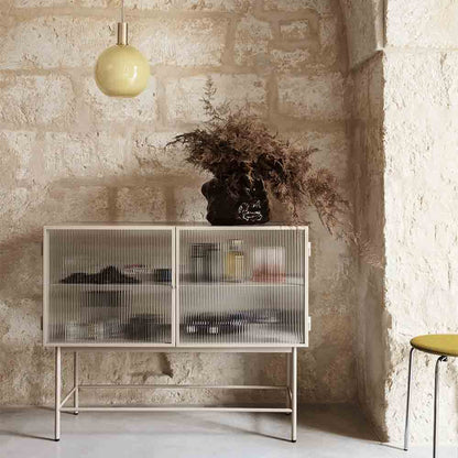 Haze Sideboard - Reeded Glass, Black